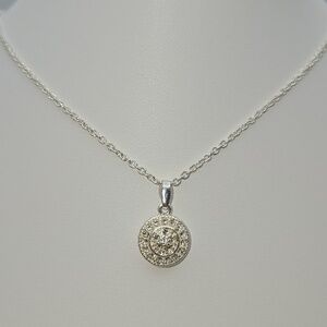 ✨2/$10✨ Dainty Silver Pavé Circle Pendant Necklace